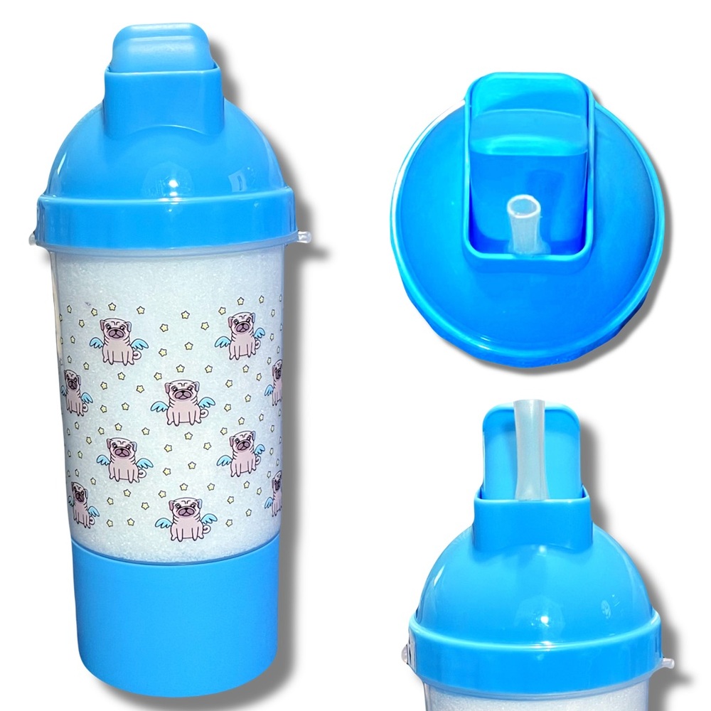 Pug Water Bottle + Snack Holder ◈ Unicorn Pugicorn